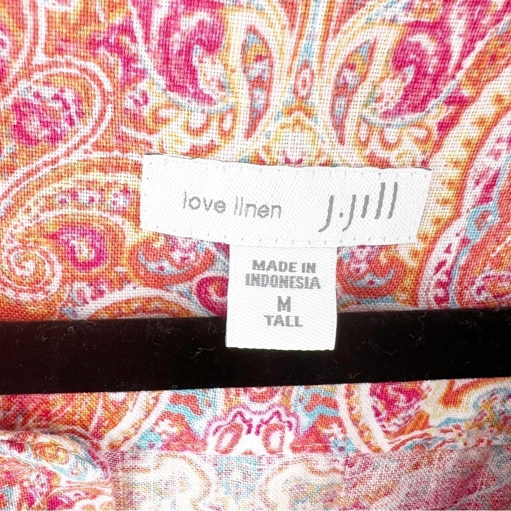 ✅ J. Jill Love Linen Paisley‎ Midi Sleeveless Summer Dress Size MEDIUM TALL - Picture 6 of 9